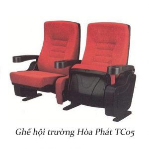 Ghế TC05 | Ghế xem phim đôi Hòa Phát khung nhựa, có khay chứa đồ