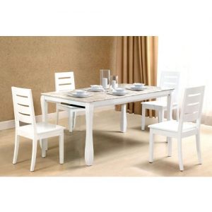 Bàn ghế phòng ăn gỗ tự nhiên Hòa Phát HGB60, HGG60