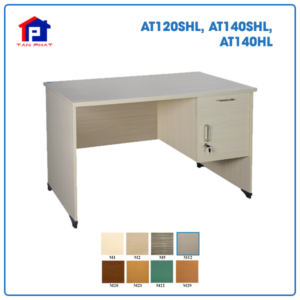 Bàn làm việc gỗ Hòa Phát AT120SHL, AT140SHL, AT140HL kèm hộc treo