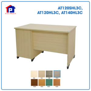 Bàn văn phòng Hòa Phát AT120SHL3C, AT120HL3C, AT140HL3C kèm hộc liền