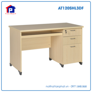 Bàn Athena Hòa Phát AT120SHL3DF dài 1m2, hộc liền 3 ngăn