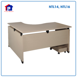 Bàn làm việc Hòa Phát NTL14, NTL16 thiết kế đơn giản, lượn phải