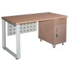 HR140HLC5 - Bàn Hòa Phát chân sắt 1m4 hộc liền, yếm tôn