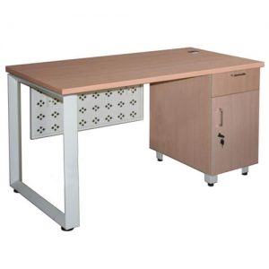 HR140HLC5 - Bàn Hòa Phát chân sắt 1m4 hộc liền, yếm tôn