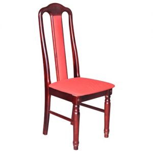 Ghế GHT02 | Ghế nan khung gỗ tự nhiên, đệm bọc vải nỉ màu đỏ