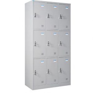 Tủ TU983-3K | Tủ locker sắt Hòa Phát 9 khoang, màu ghi