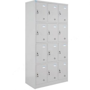 Tủ TU984-3K | Tủ locker Hòa Phát 12 khoang, màu ghi
