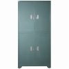 Tủ TU09K4B | Tủ sắt Hòa Phát 4 khoang cánh mở, màu xanh
