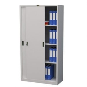 Tủ TU07 | Tủ sắt Hòa Phát 3 đợt, cánh lùa có khóa, màu ghi