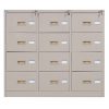 Tủ TU118-12D | Tủ sắt Hòa Phát 12 ngăn, khóa giàn, màu ghi