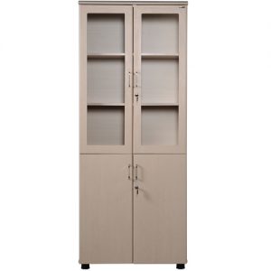 Tủ NT1960KGA | Tủ Newtrend Hòa Phát 2 buồng, 4 đợt, cánh gỗ + kính