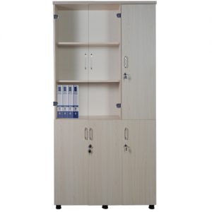 Tủ AT1960-3B | Tủ gỗ Hòa Phát 2 khoang, 3 buồng, cánh gỗ + kính
