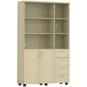 Tủ AT1960-3G4D | Tủ Athena Hòa Phát 3 buồng 4 đợt, cánh gỗ + kính