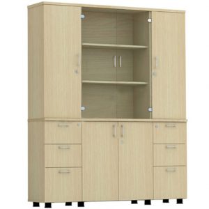 Tủ AT1960-4B | Tủ Athena Hòa Phát 4 buồng, cánh gỗ + kính