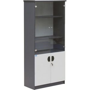 Tủ HP1960G | Tủ gỗ Hòa Phát 2 khoang, màu ghi