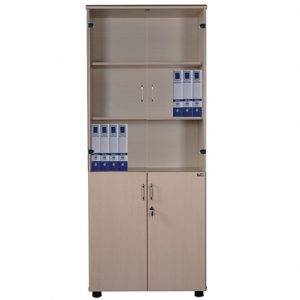 Tủ NT1960GA | Tủ gỗ Newtrend Hòa Phát 2 đợt, cánh gỗ + kính