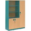 Tủ SV1960-3B | Tủ gỗ Hòa Phát 3 buồng, cánh kính, màu vàng xanh