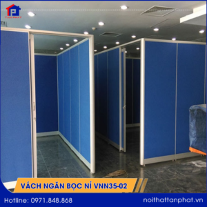 Vách ngăn văn phòng bọc nỉ VNN35-02