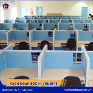 Vách ngăn văn phòng bọc nỉ VNN35-18